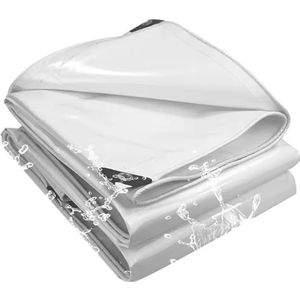 UZAMIRLEX Transparant buitenzeil, wit zeil met oogjes van 500 g/m², verschillende maten (1,2 x 2,4 m)