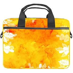 Aquarel Geel Herfst Laptop Schouder Messenger Bag Crossbody Aktetas Messenger Sleeve voor 13 13.3 14.5 Inch Laptop Tablet Beschermen Tote Bag Case, Meerkleurig, 11x14.5x1.2in /28x36.8x3 cm