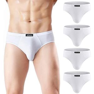 wirarpa Herenondergoed modal-microvezel slip zonder gulp, met tailleband, zijdezachte onderbroek, 4 stuks, 3XL