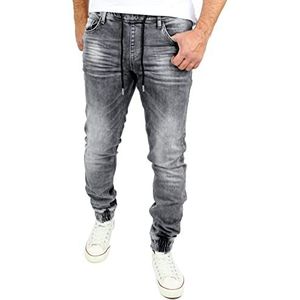 Reslad Jeans joggingbroek sweatbroek in jeanslook jeans-heren slim fit herenbroek RS-2073, grijs, M
