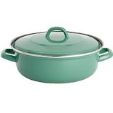 Lite-Body - Magnus Braadpan  28cm/3l met deksel- Emaille - Inductie - Olijf groen