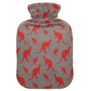 LI ZHI XIN PVC warmwaterkruik met fluwelen deksel 1L 2L kleine middelgrote kangoeroe cartoon patroon