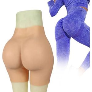 Adima Siliconen Open Kruis Slipjes Nep Heupen Billift Slip voor Vrouwen, Transgender, Crossdresser,Wheat(1.2cm)