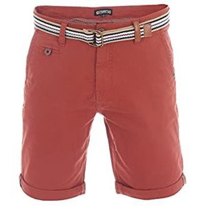 Riverso RIVKlaas Shorts/korte broek/bermuda voor heren; normale pasvorm; met riem; voor de zomer; 98% katoen; keuze uit diverse kleuren en maten, Dark Red (15400), 38
