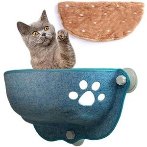 Kattenhangmat | Kattenraamhangmatten voor binnenkatten - Houdt tot 15kg kattenmand op het raam, stevige kattenraamzitstok, kattenraambed, kattenmeubels Qarido