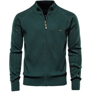 CoXuantion Gebreid vest voor heren, ritssluiting, winter