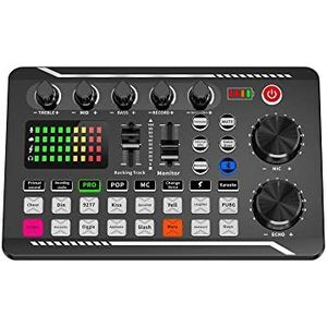 Audio DJ-mixer Mixer Live geluidskaart MIC Microphne Mobiele telefoon Voice Changer for uitzending Opname KTV Game Music Podcast-apparatuur