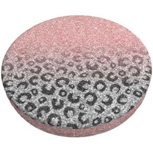 Hoes voor ronde kruk, barstoelhoes, Home bar, antislip zitkussen, 30,5 cm, roségoud-zilver glitter luipaardprint