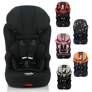 Nania - RACE I FIX 76-140 cm R129 i-Size autostoel Isofix - voor kinderen van 3 tot 10 jaar - in hoogte verstelbare hoofdsteun - kantelbare bodem - Made in France (zwarte toegang)