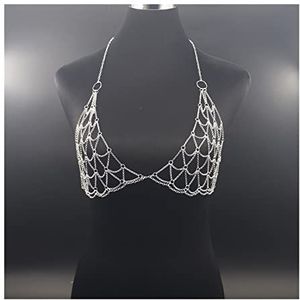 Vrouwen Body Chains Sexy Borst Body Chain Vrouwen Netto BH Ketting Bikini Luxe Hollow Body Sieraden Harnas Strand Zomer Sieraden Taille