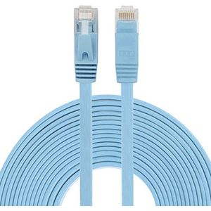 By Qubix - 8 meter - CAT6 - Ultra dunne Flat Ethernet kabel - Netwerkkabel (1000Mbps) - Blauw - internet kabel