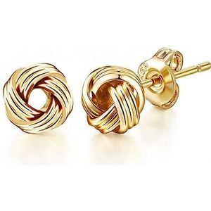 Philip Jones Vergulde Love Knot Oorbellen, Small, Verguld, Geen edelsteen