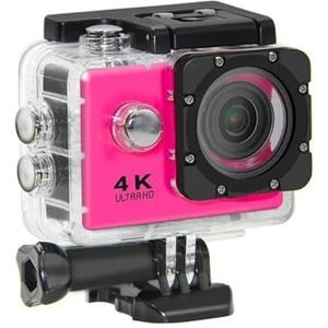 Actiecamera Ultra HD 4K / 30fps WiFi 2,0-inch 170D waterdichte onderwaterhelm Video-opname Fietsen skiën Camera's Sport Cam(Pink)