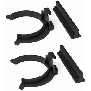 Sintrix - Fab Plint Beugel - Zwart - Compatibel met IKEA Faktum Rationell - Set van 2 Clips + Rail voor Plinten