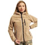 Brandit Teddy fleece jas met capuchon voor dames, winterjas, jacht, outdoor, fleece jas, coyote, XXL