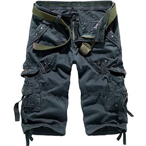 Youthful flying Heren Outdoor Cargo Shorts Multi-Pockets Katoen Tactische Combat Shorts Sneldrogende Workwear Zomer (Maat: 40W, Kleur: Blauw)