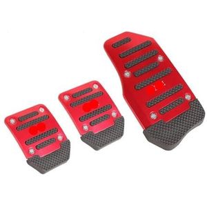 CAR PEDAL Universele sport antislip autopedaal handleiding serie kit remblokafdekking 3 stks/set Easy-to-use (Color : Red, Size : 1)