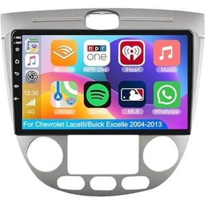 Android 15.0 2 Din Autoradio 9"" Touchscreen Auto Stereo voor Chevrolet Lacetti/Buick Excelle 2004-2013 met Draadloze Carplay Android Auto GPS navigatie AHD Omgekeerd beeld SWC(B,S-1(2G+32G))