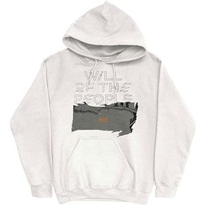 Muse Capuchon Will Of The People Band Logo nieuw Officieel Unisex Wit Pullover M