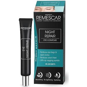 Remescar Nachtreparatie oogcrème voor donkere kringen en gezwollen ogen, 20 ml, vermindert het uiterlijk van kraaienpootjes en slappe oogleden 's nachts - 400 toepassingen