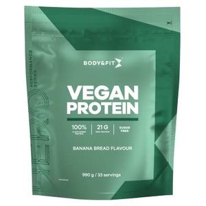 Body&Fit Vegan Protein - Erwten Proteine - Vegan Eiwit (Banana Bread, 990 gram)