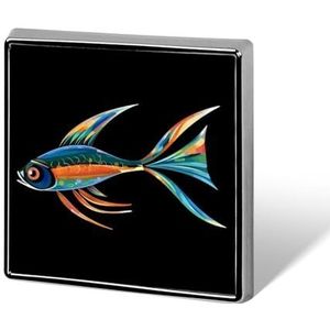 Kleurrijke Vis Pin Badge Vierkante Identiteit Pins Broches Knop Badges Voor Hoeden Jassen Decor