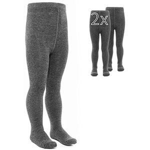 LaLoona Baby Maillot Set van 2 Stuks - Elastische Kinder Maillot met Hoge en Brede Taille - Hoog Katoengehalte - Maillot Kinderen - Antraciet (74/80)