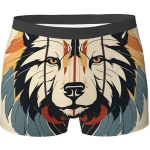 351 Bear Paw Stripes Native American Vintage Heren Boxers Getailleerde Slips Uitgerust Sneldrogende Boxer Slips Comfortabel Atletisch Ondergoed, Boxerslip 2608, L