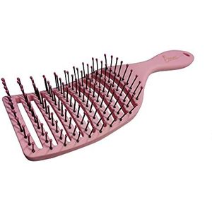 BeaverStrong Gebogen geventileerde haarborstels voor vrouwen, ontwarrende borstel geschikt voor nat, droog, steil of krullend haar (roze)