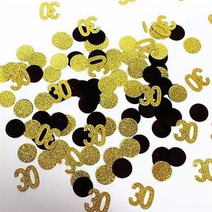 Feestdecoraties 300st zwart goud papier confetti cirkel stippen glitter feesttafel confetti voor bruiloft babyborrel verjaardagsfeestje tafeldecoratie (kleur: 30 goud)