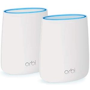 NETGEAR Orbi RBK20 draadloos mesh systeem (2200 Mbps snelheid, set van 2 tri-banden met meshrouter + satelliet, maximaal 250 m²-dekking, AC2200)