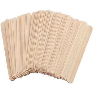 Lahviuu Wenkbrauw Wax Sticks,100 Pcs Houten Waxing Applicator Sticks Kleine Wax Spatels Applicator Tong voor Lichaam Gezichtshaar Neus Wenkbrauwverwijdering (150x18 mm)