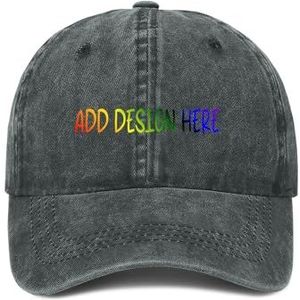 Verstelbare Baseball Cowboy Cap Uw Afbeelding Hier Met Ademend Ontwerp Hemelsblauw, Houtskool Kleur, one size