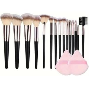 3 STKS Make-up Borstel Set Kunstenaarschap Borstels Kabuki Poeder Borstel Oogschaduw Stippling Borstel Premium Synthetische Make Up Borstel Set Voor Contouring Concealer Foundation Poeder Oogschaduw