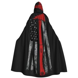 WURTON Brandweerman Bijl Rode Lijn Vlag Print Halloween Wizards Hooded Gown Mantel Kerst Hoodie Mantel Cosplay Voor Vrouwen Mannen