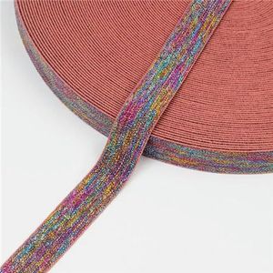 Elastische band 2,5 cm kleurrijke glitter elastiekjes breed 25 mm voor hoofdband duurzame broek rok riem naaien kledingaccessoires 1M-roze kleur-25mm-1M