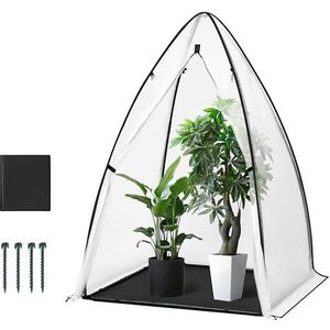WOLTU Broeikas, groeitent, mini-broeikas, 2-zijdige bubbelisolatiefolie, kleine broeikas, semi-transparant, met ritsdeuren en grondzeil voor tuin, terras, buiten, 120 x 120 x 180 cm