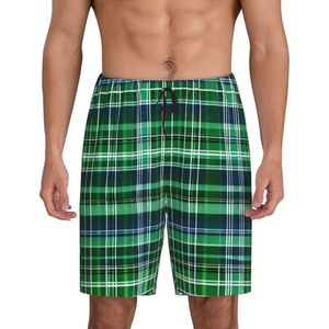 Pyjama's - Blauw en Groen - Schotse Tartan Print Lounge Shorts - Nachtkleding