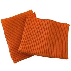 Elastische geribbelde manchetten 2 x 2 dik katoen dikke stretch gebreide trui armen manchet been rib jersey geribbelde trim stof voor donsjas elastische manchetten geribbeld (kleur: oranje, maat: 7,5