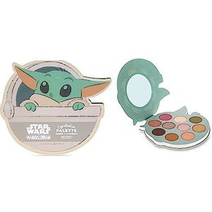 MAD BEAUTY Disney's Star Wars The Mandalorian Grogu Baby Yoda Fourteen Shade Palet, scherp, glinsterende, glinsterende tinten, zelfzorg en cosmetisch cadeau