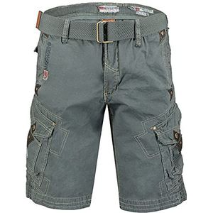 Geographical Norway Panoramique Men - Bermuda Man Katoen - Shorts Heren Sport Cargo - Shorts Bermuda Korte Korte Riem Normale snit - Man Lente Zomer, blauw, M