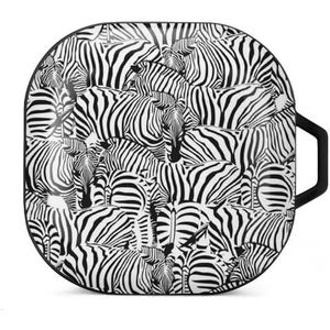 Zebra patroon oordopjes hoesje compatibel met Samsung hard shell beschermhoes zwart-stijl
