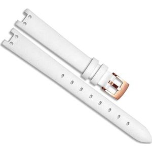 dayeer Echt lederen horlogeband voor Anne Klein Notch AK Girl Eenvoudige elegante riem Kleine wijzerplaat Retro horlogeband (Color : White-rose Gold, Size : 12mm)