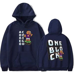 ACookieGod Merch hoodie voor jongens en meisjes, uniseks, grafische print, sweatshirt, casual, streetwear, coole hiphoptrui, herfst, lente, winterkleding, Blauw, S