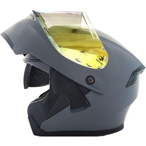 Opklapbare Motorhelmen ECEDOT-Goedgekeurde Integraalhelm Met Geïntegreerd Motormodulaire Helm Met Dubbel Vizier Crash Racing Helm Ventilatie Heren Dames 8,M:57-58CM