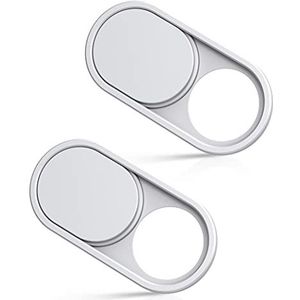 imluckies Metalen webcam-afdekking voor laptop, MacBook Pro/Air, iMac, iPad, tablet, iPhone 8/7/6 Plus, Echo Show/Spot webcamera-blocker, beschermt je privacy, 2 stuks, wit