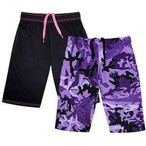 A2Z 4 Kids 100% Katoenen Shorts Voor Meisjes Comfort Stretchbroeken - Shorts S08 B/Purple 2Pack 13