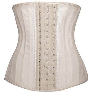 YIANNA Korset dames taille trainer korset latex korset buikweg taillevormer, Beige 25 stalen baleinen, XL