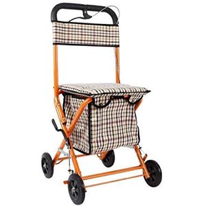 De Autoped Vouwbare Lichte Ouderen Winkelwagen van de karretjesaluminiumlegering met Zitting, die Rolling vouwen