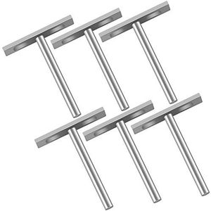 Wnfous 6 stuks 5 inch wandrek plankdrager plankdrager houten plankdragers verborgen voor wandmontage plankhouder onzichtbaar wandmontage T-plankdrager plankdrager heavy duty drager